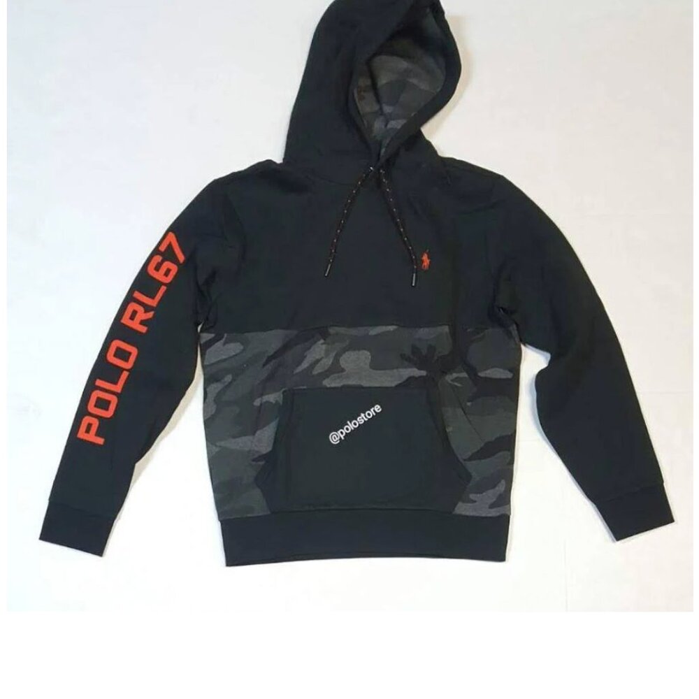 Polo Ralph Lauren RL-67 Pullover Hoodie – Black Camo (XLT)